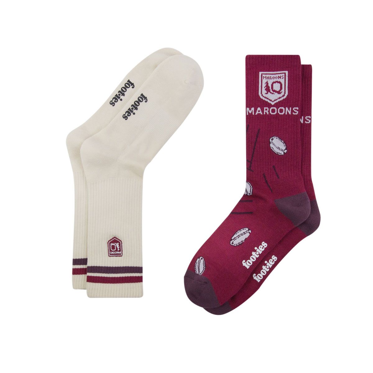 QLD Maroons State of Origin Sneaker Socks 2 Pack