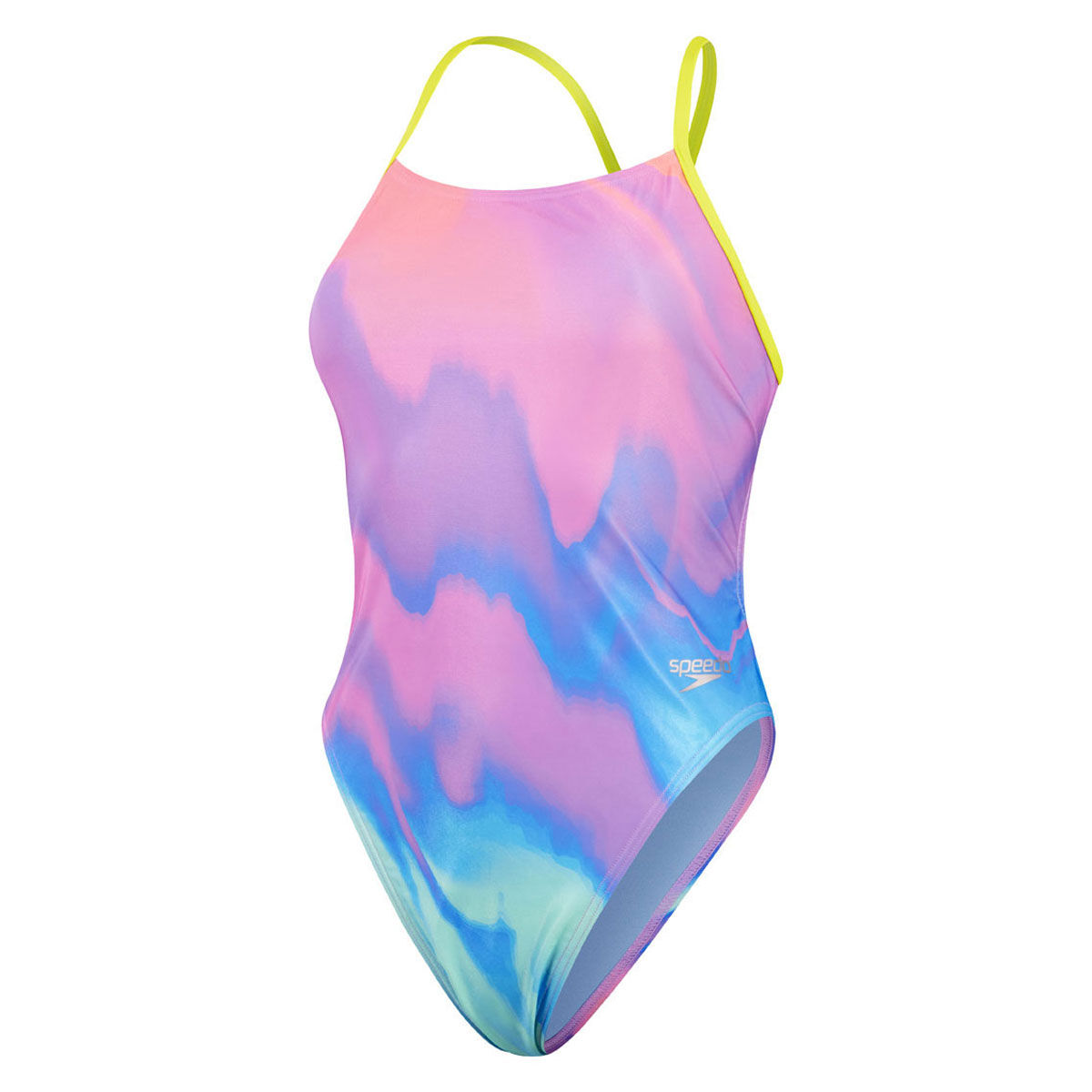 Speedo Womens Allover Digital Tie Back One Piece Swimsuit