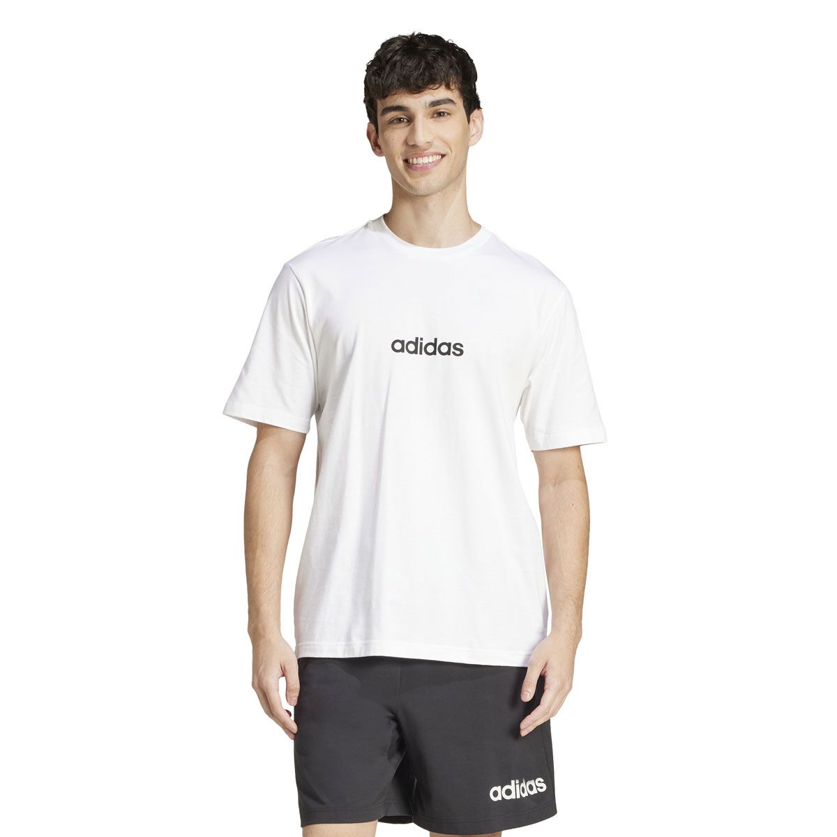 adidas Mens Essentials Linear Logo Single Jersey Tee
