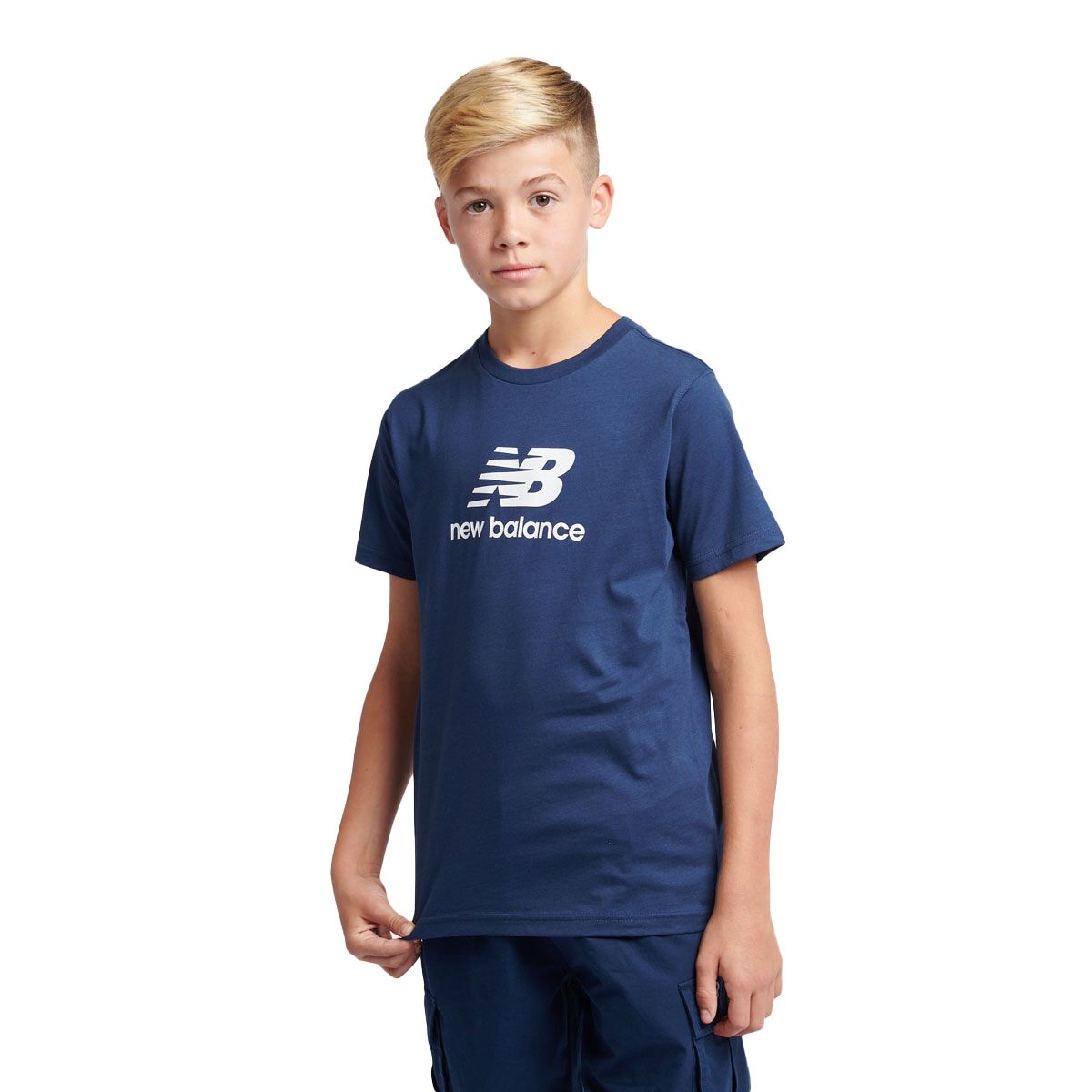 New Balance Junior Jersey Stacked Logo Tee