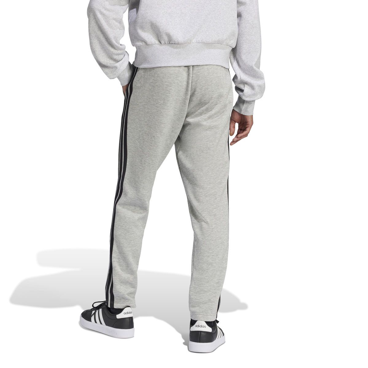 adidas Mens Essentials Fleece 3 -Stripes Open Hem Track Pants