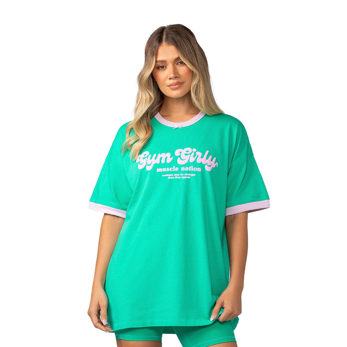 Muscle Nation Womens Gym Girly Oversized Tee