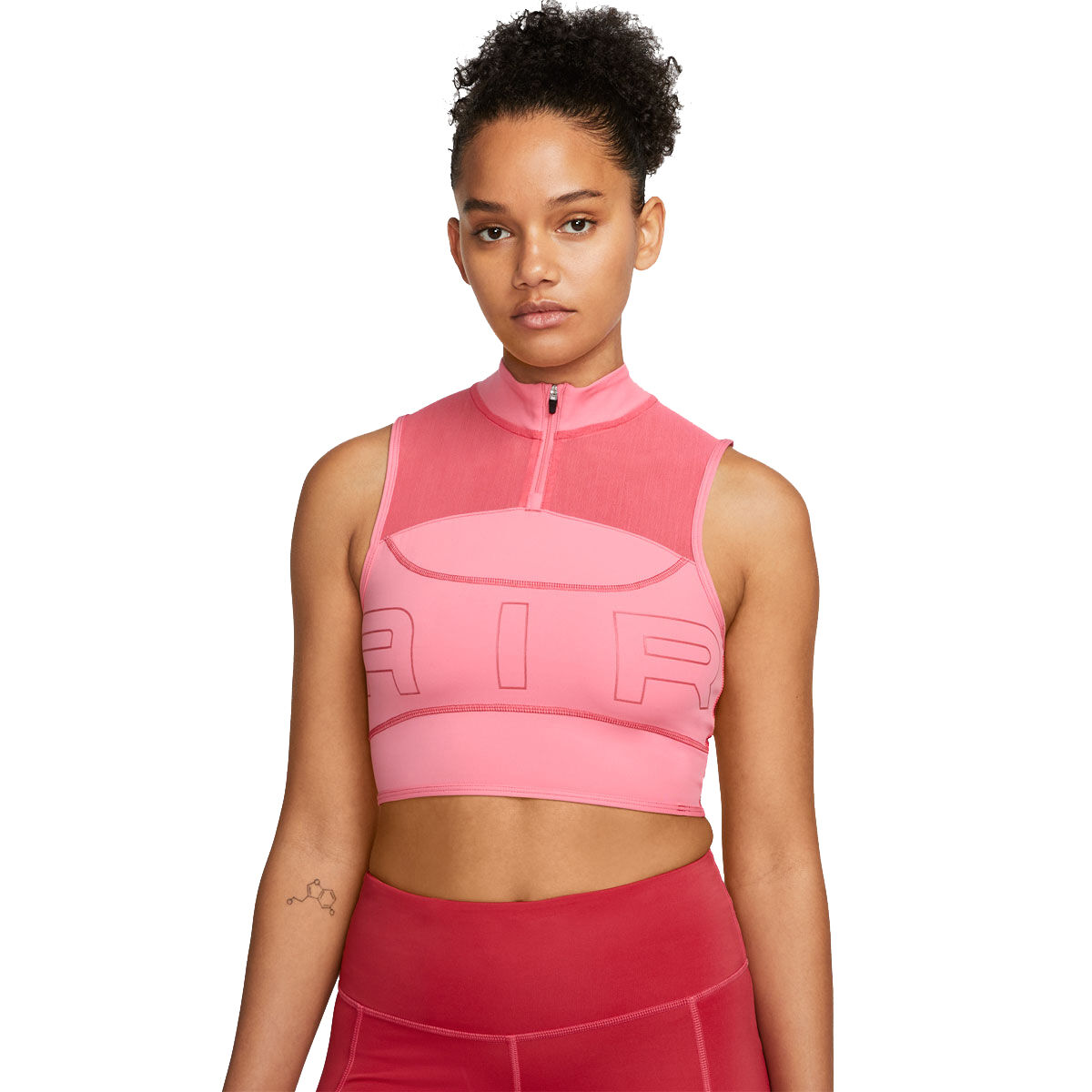 Nike Air Womens Dri-FIT 1/4 Zip Running Crop Top