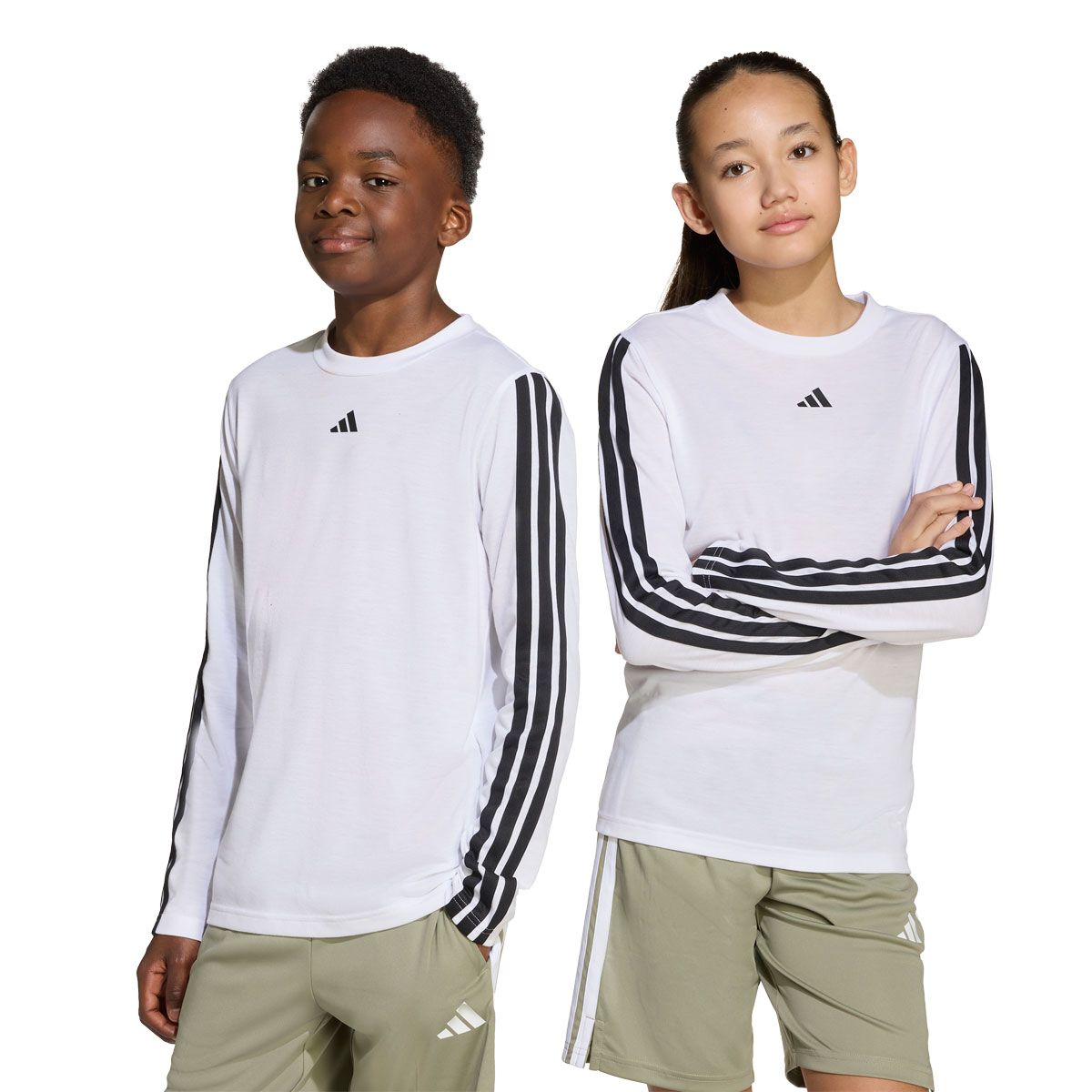 Adidas Junior Training Essentials 3 Stripes Long Sleeve Tee