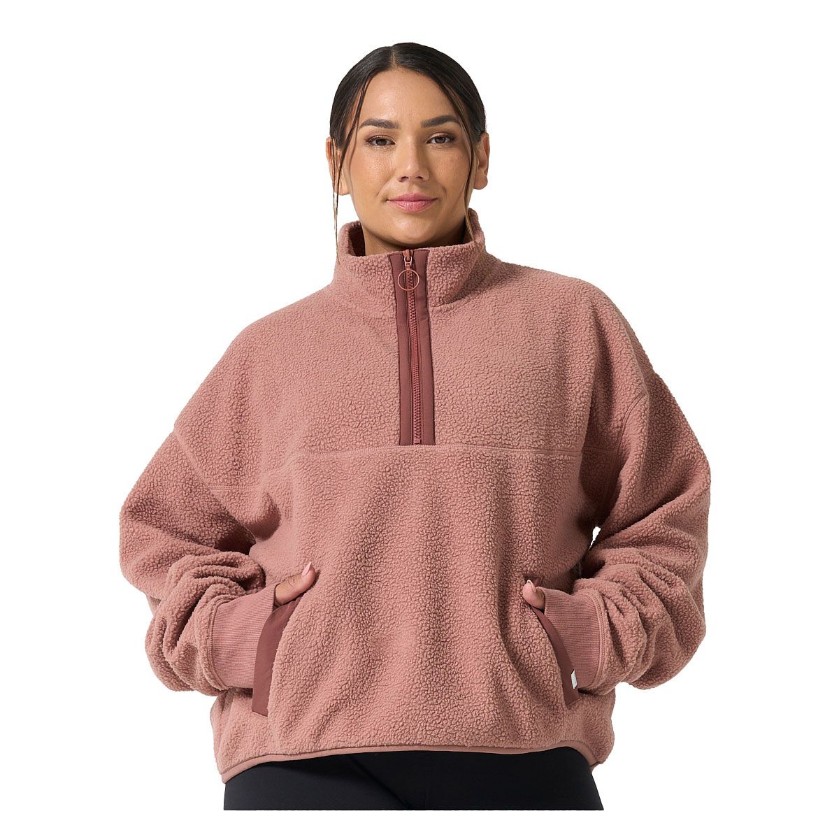 Ell/Voo Womens Bria Sherpa 1/2 Zip Pullover