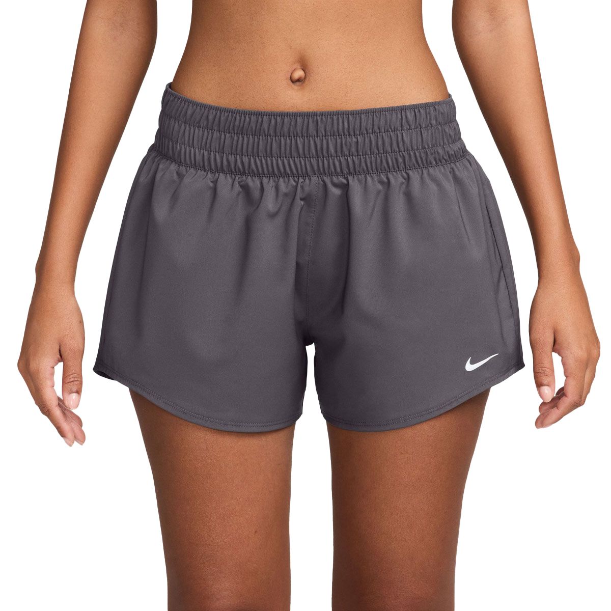 Nike Womens One Dri-FIT Mid Rise Brief-Lined 3 Inch Shorts