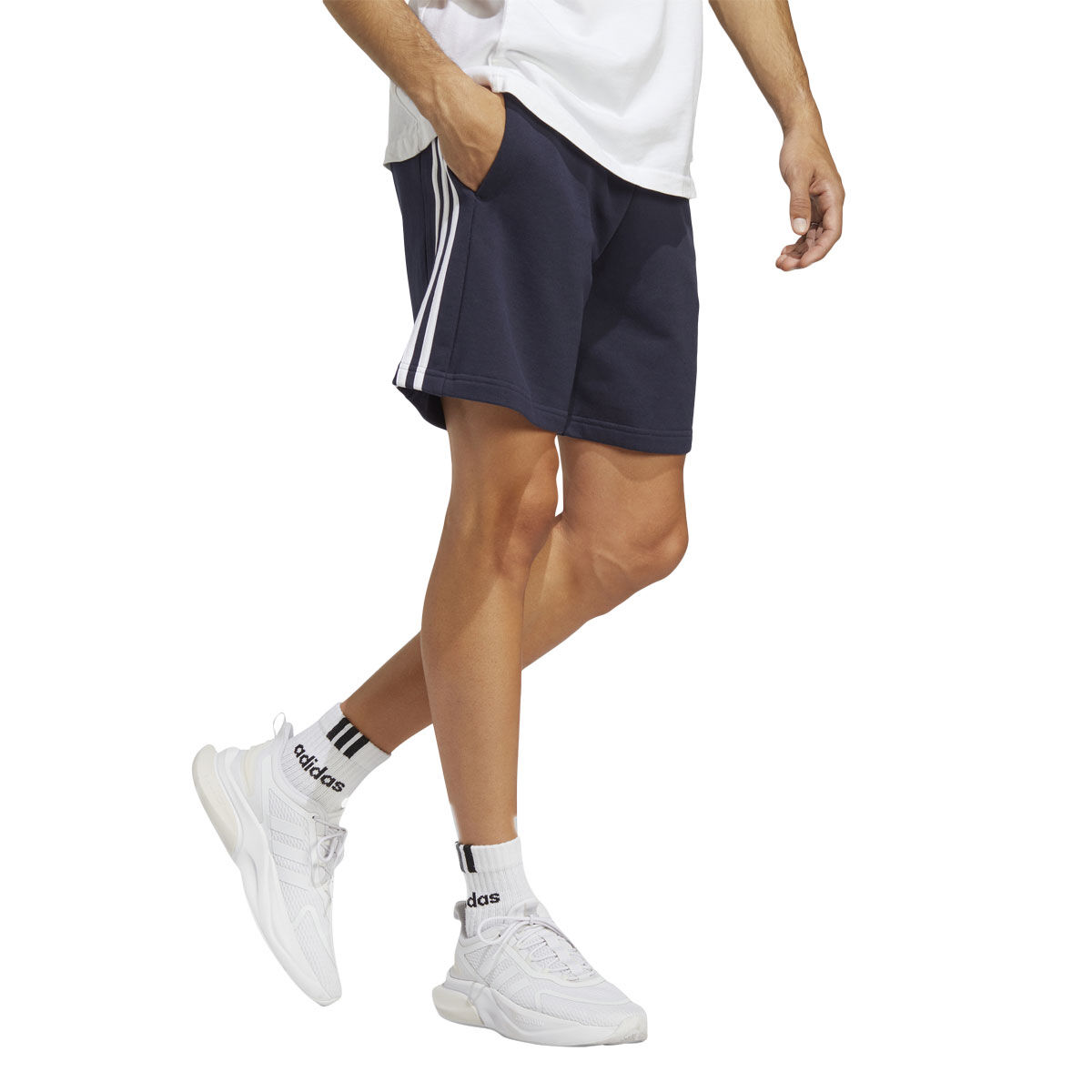 adidas Mens Essentials 3-Stripes French Terry Shorts