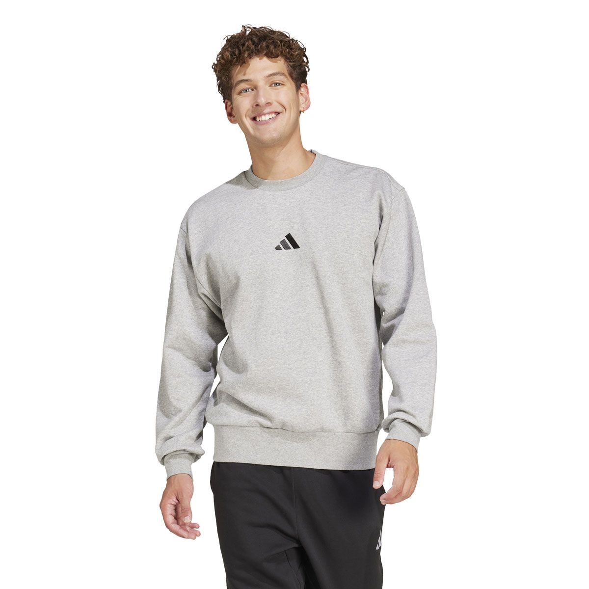 adidas Mens Essentials Feel Cozy Fleece Sweatshirt