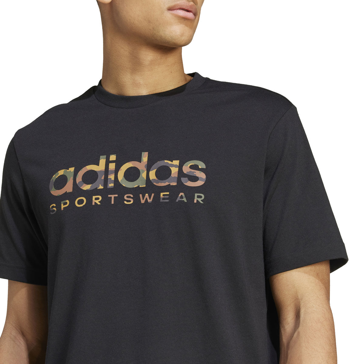 adidas Mens Sportswear Camo Linear Graphic Tee