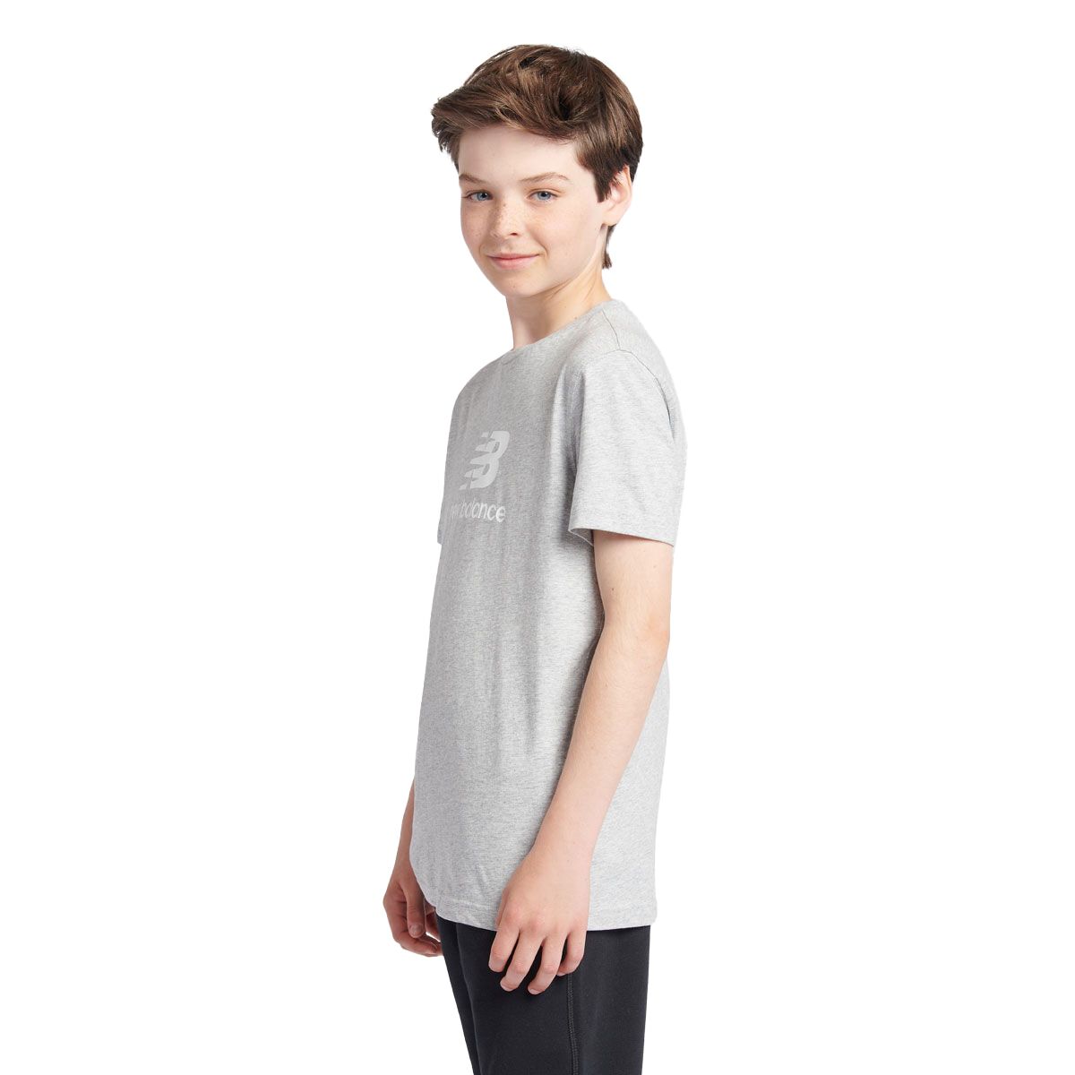 New Balance Junior Jersey Stacked Logo Tee