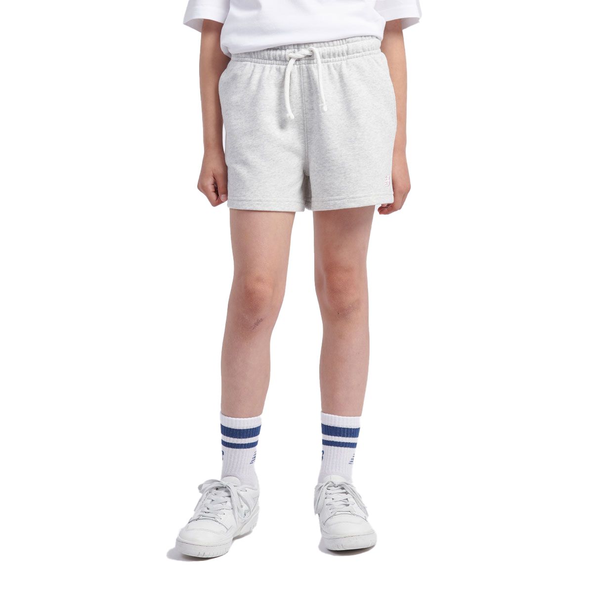 New Balance Junior French Terry Small Logo Shorts