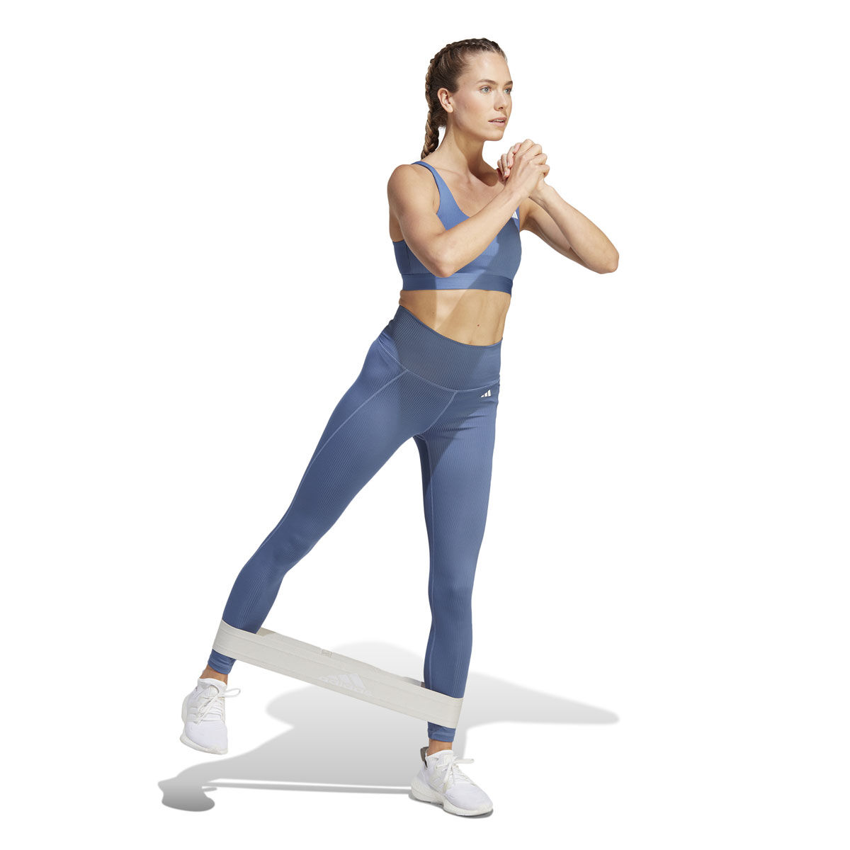 adidas Womens Optime Rib High Rise Full Length Tights