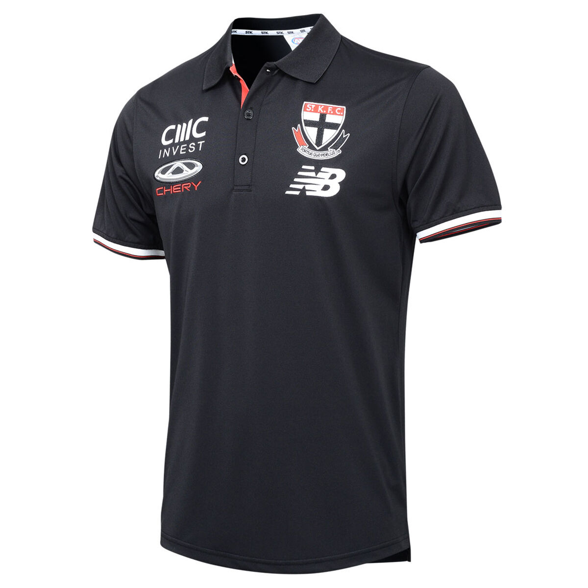 St Kilda Saints 2024 Mens Media Polo Black S