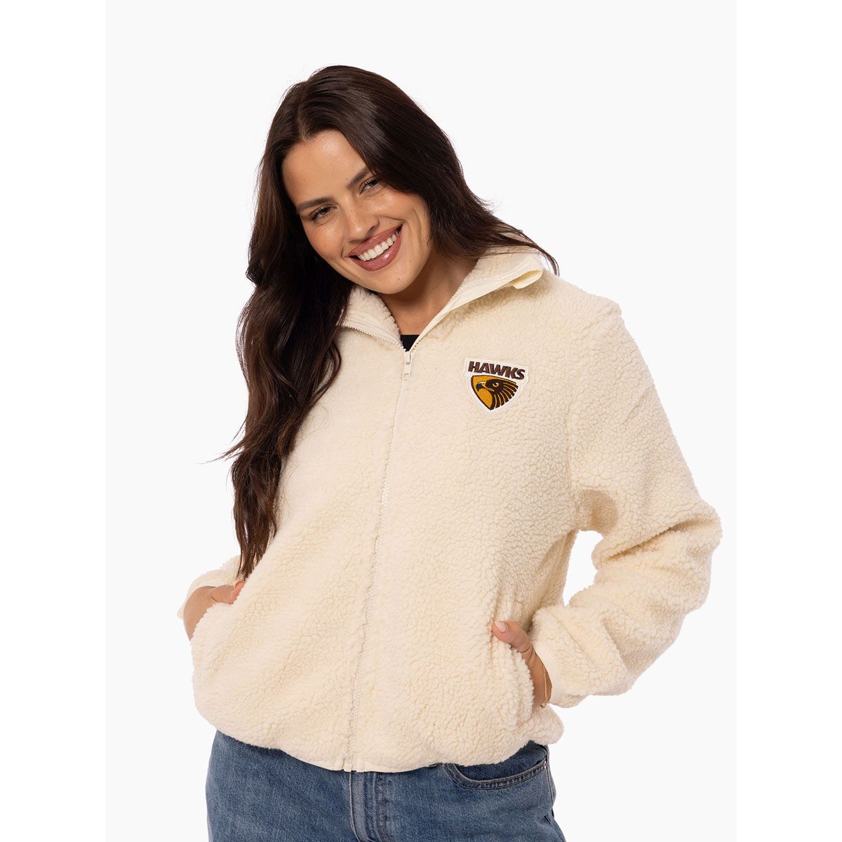 Hawthorn Hawks Womens Sherpa Fleece Jacket