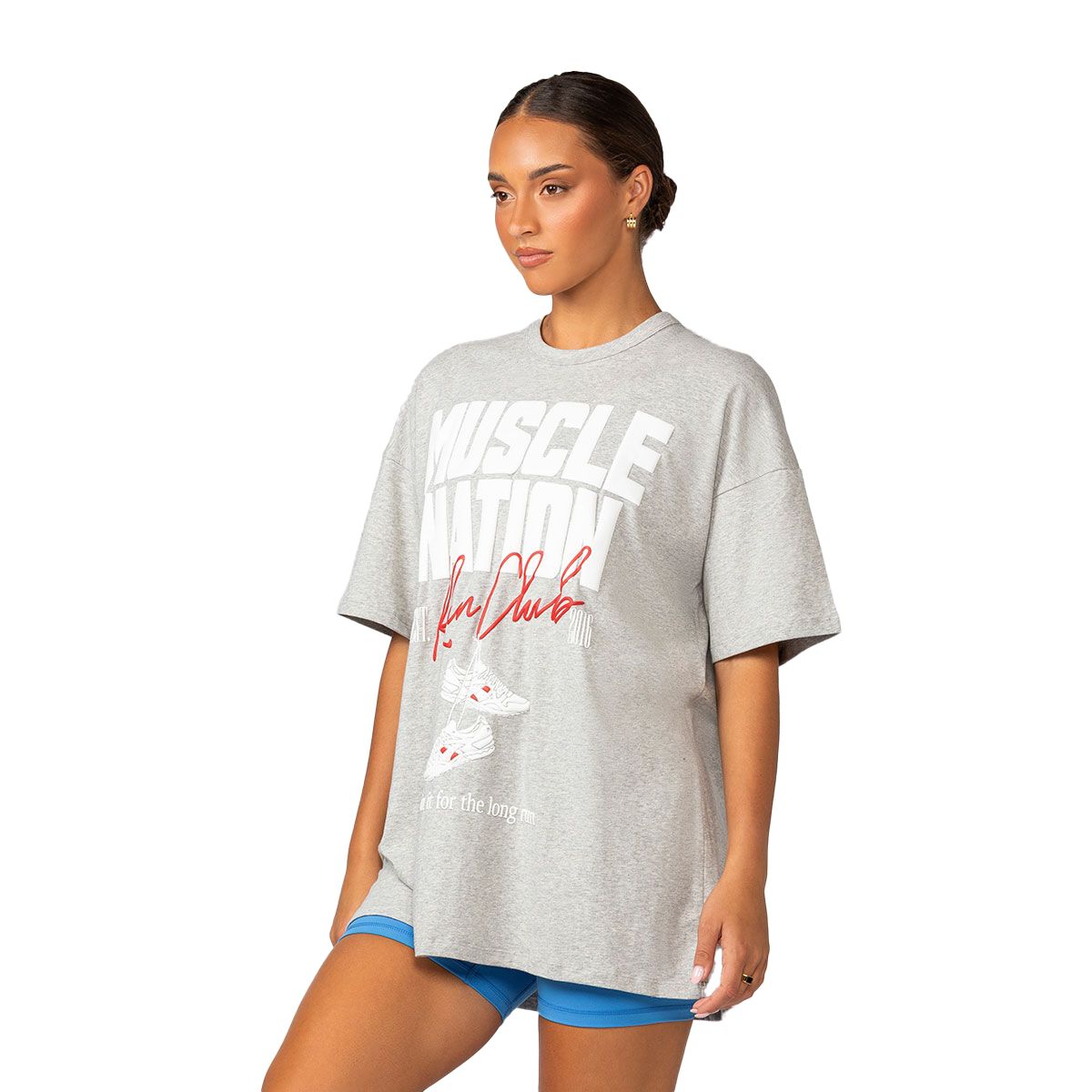Muscle Nation Womens Sports Mode Oversized Tee