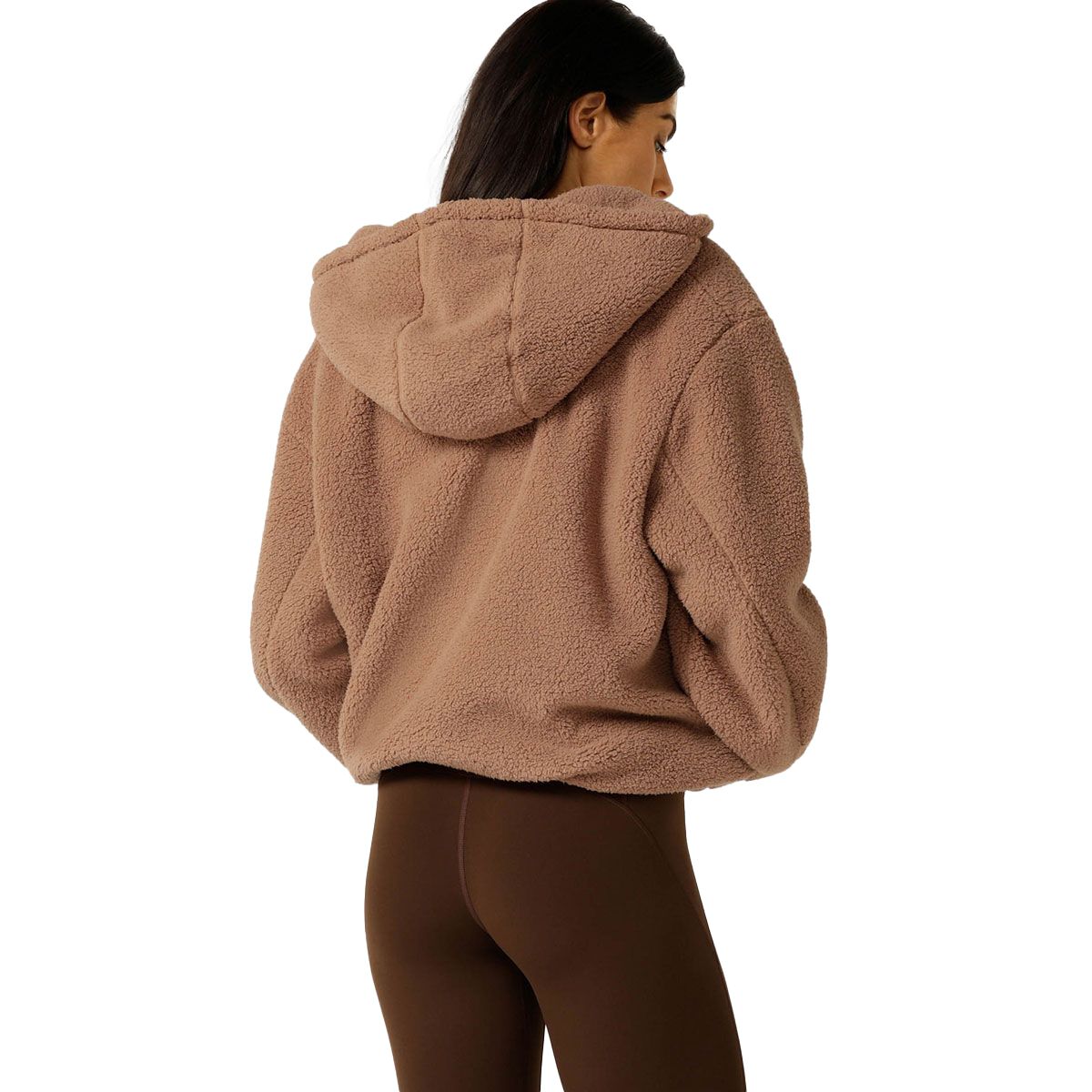 Lorna Jane Womens Teddy Fleece Zip Thru Full Zip Hoodie
