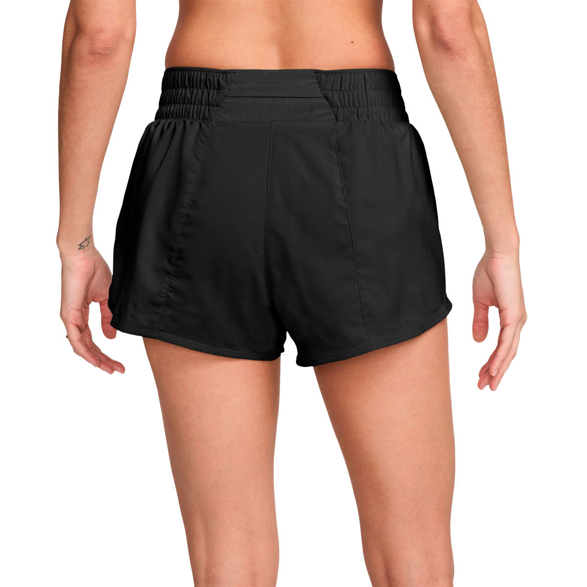 Nike Womens One Swoosh Dri-FIT Mid Rise Brief-Lined Running Shorts
