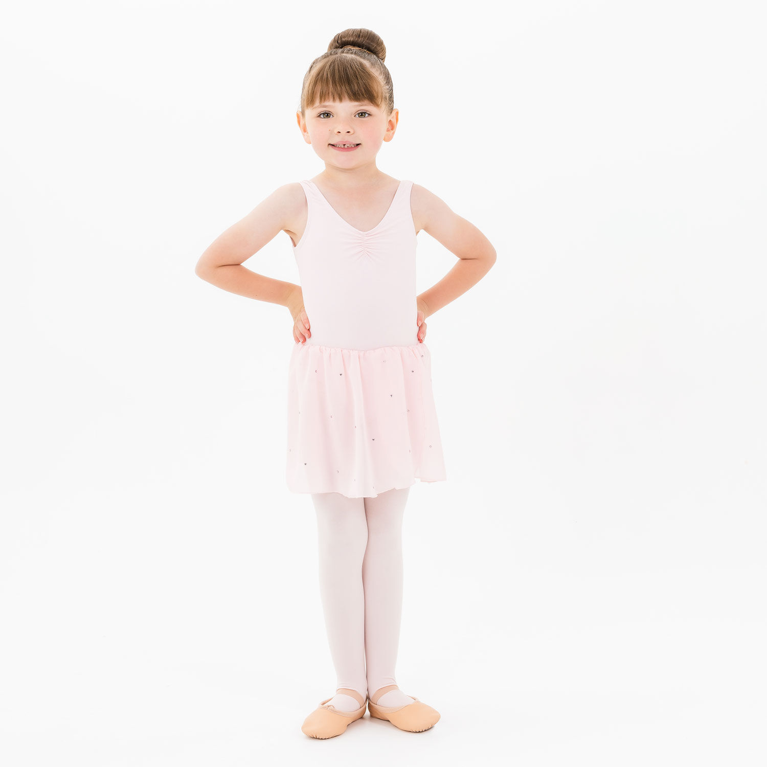 Flo Dance Satin Tie Crossover and Sparkle Skirted Leotard Set