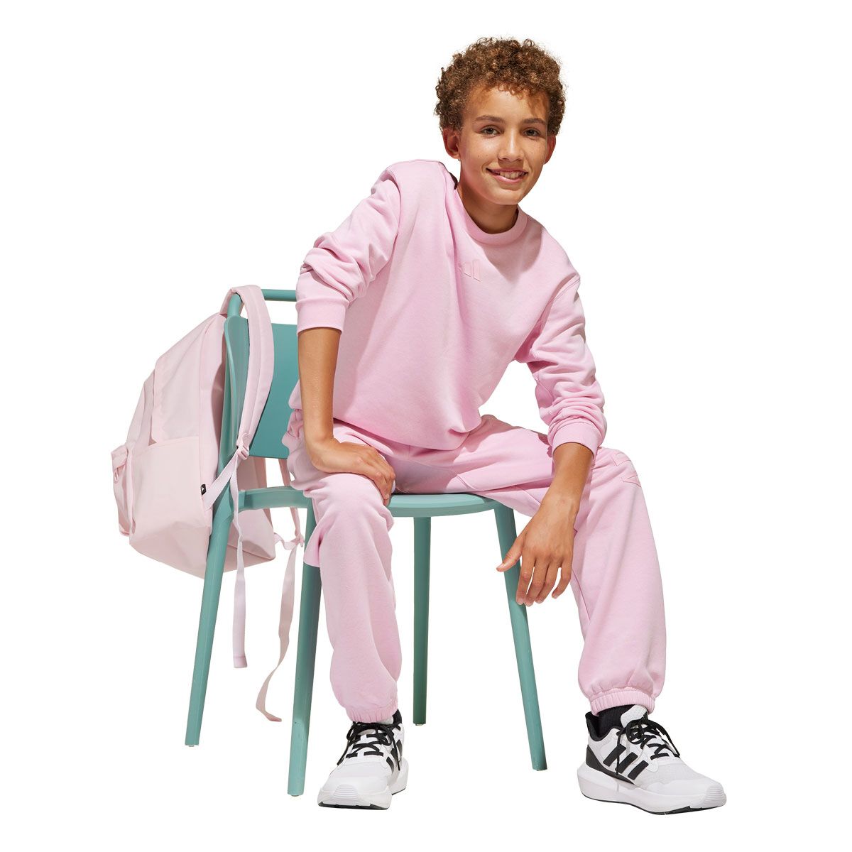 adidas Junior All Season Fleece Graphic Crew Sweatshirt