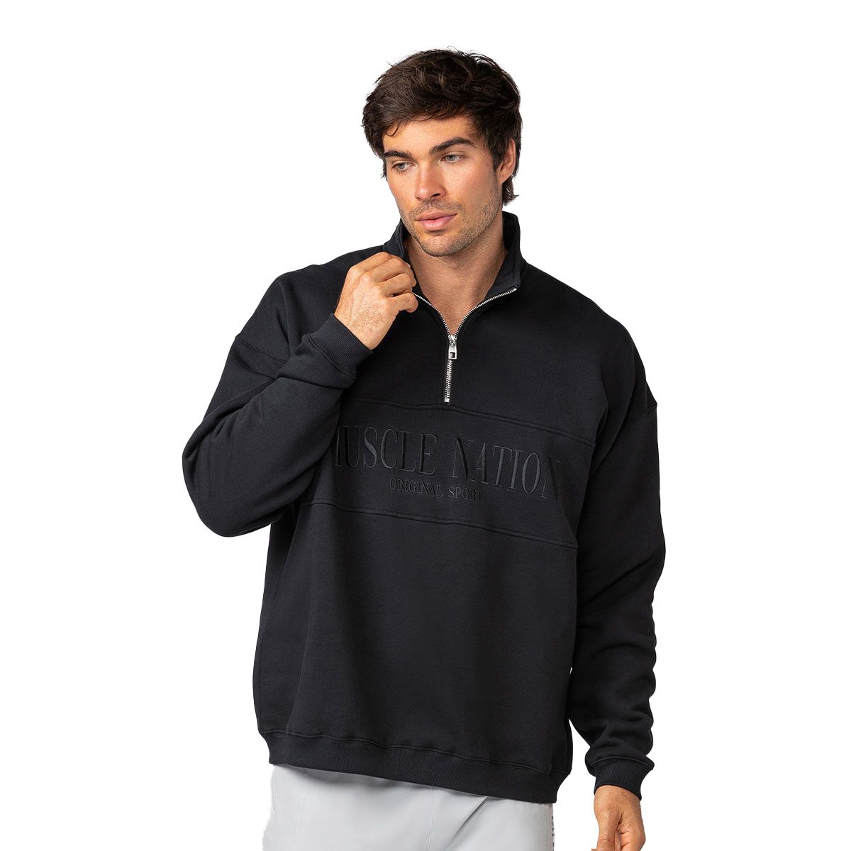 Muscle Nation Mens Prep Quarter Zip Pullover