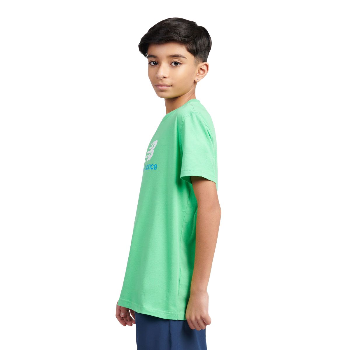 New Balance Junior Jersey Stacked Logo Tee