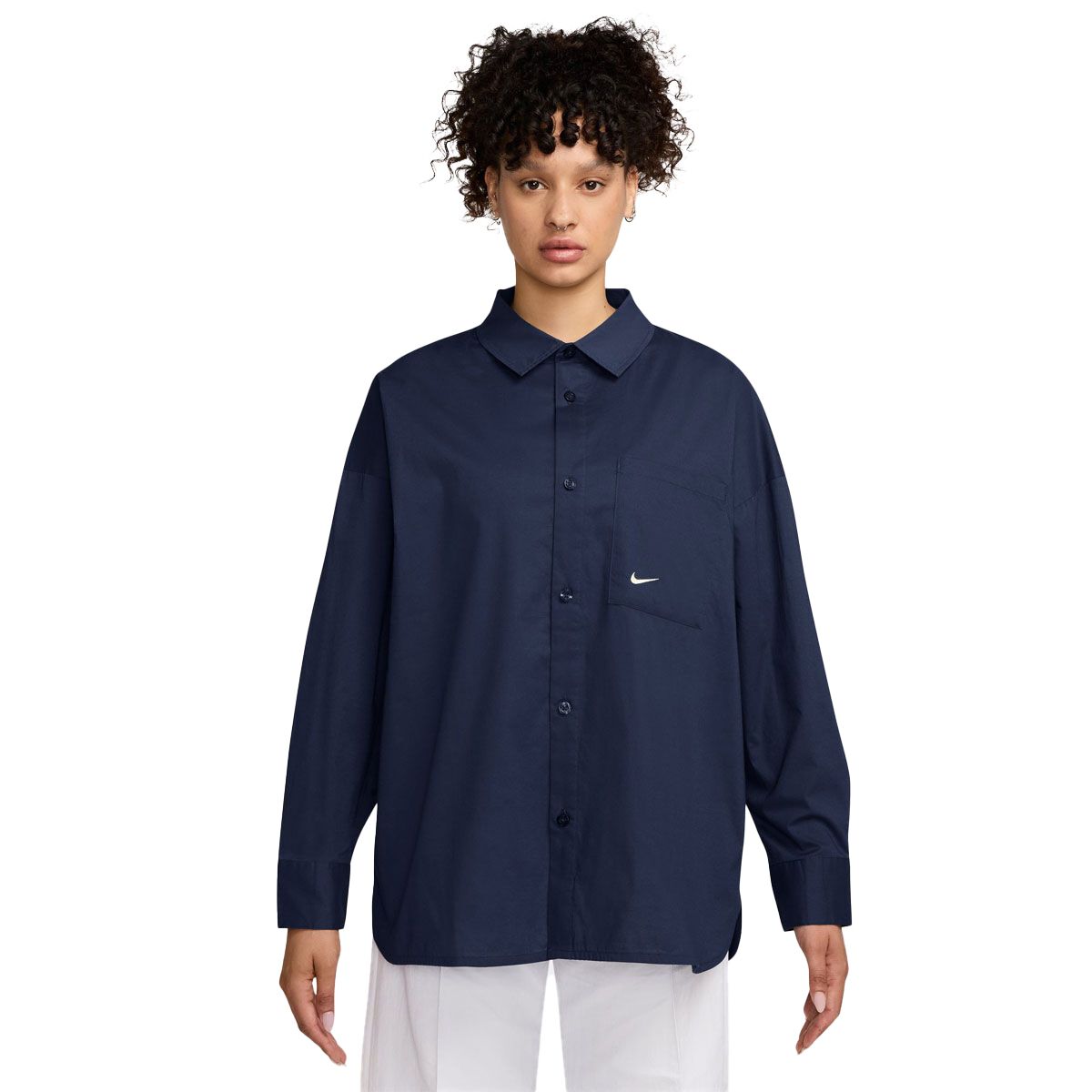 Nike Womens Sportswear Chill Long Sleeve Button Down Top