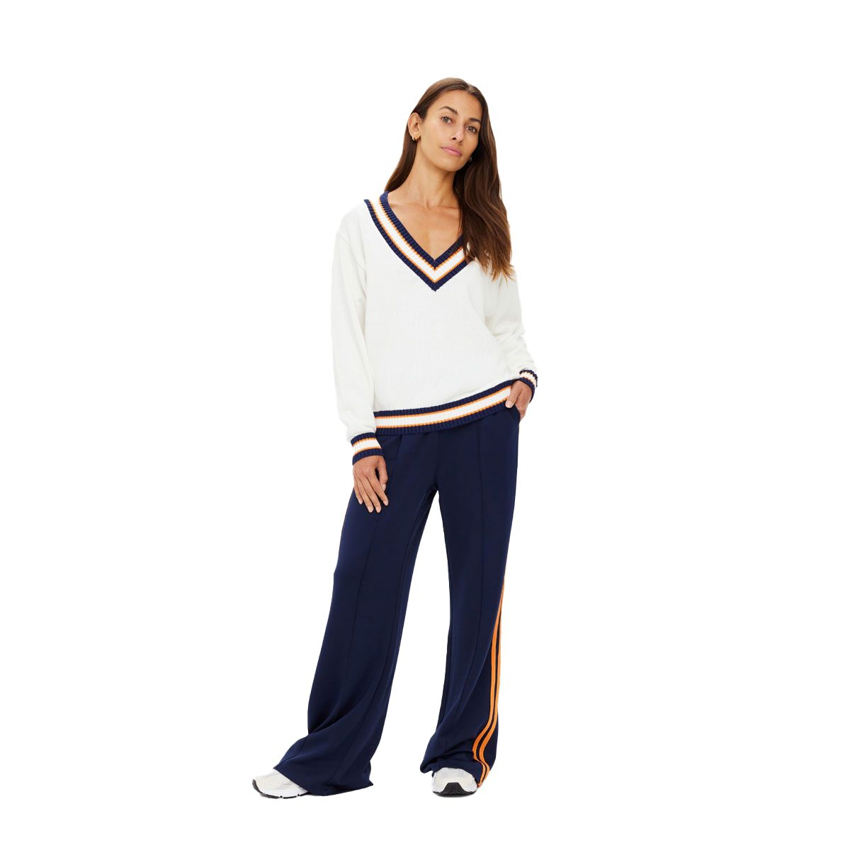 The Upside Womens Josette V-Neck Knit Sweater