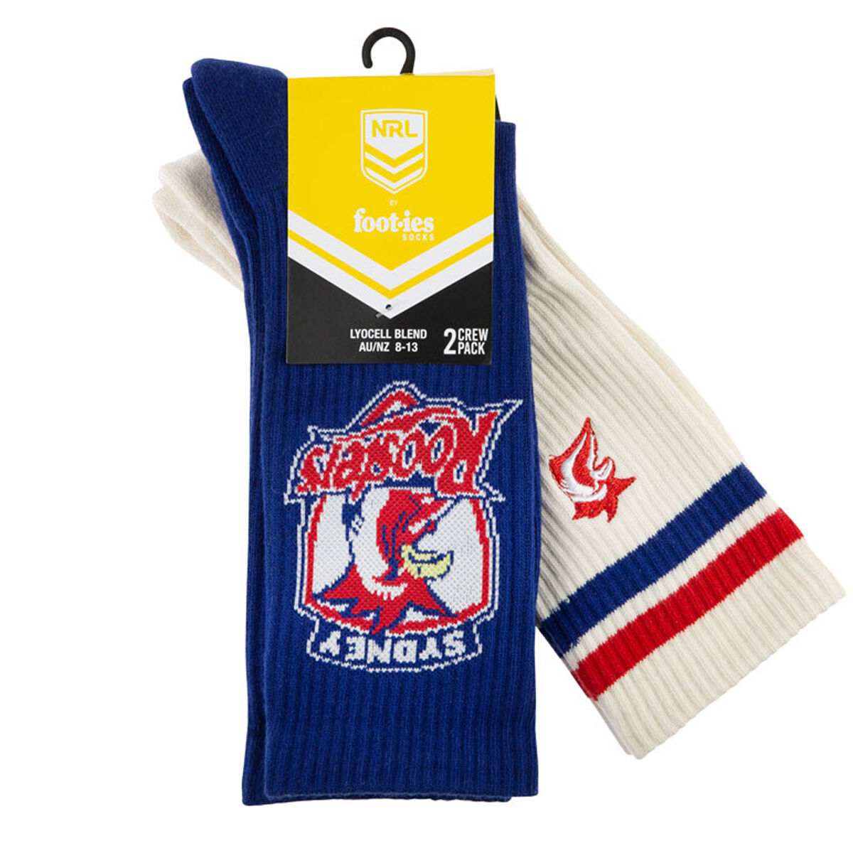 Sydney Roosters Sneaker Socks 2 Pack Multi M/L
