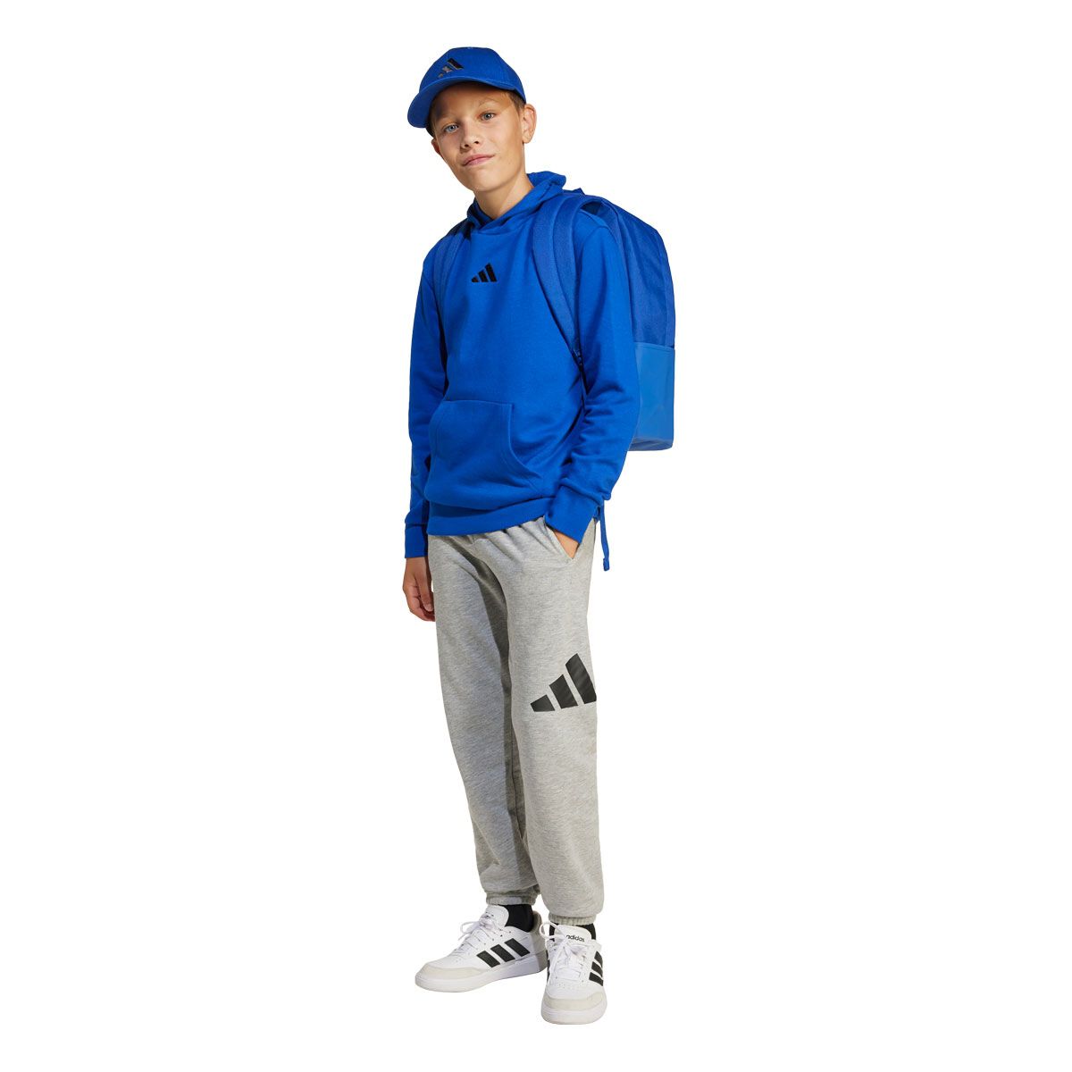 adidas Junior Essentials Fleece Small Logo Pullover Hoodie