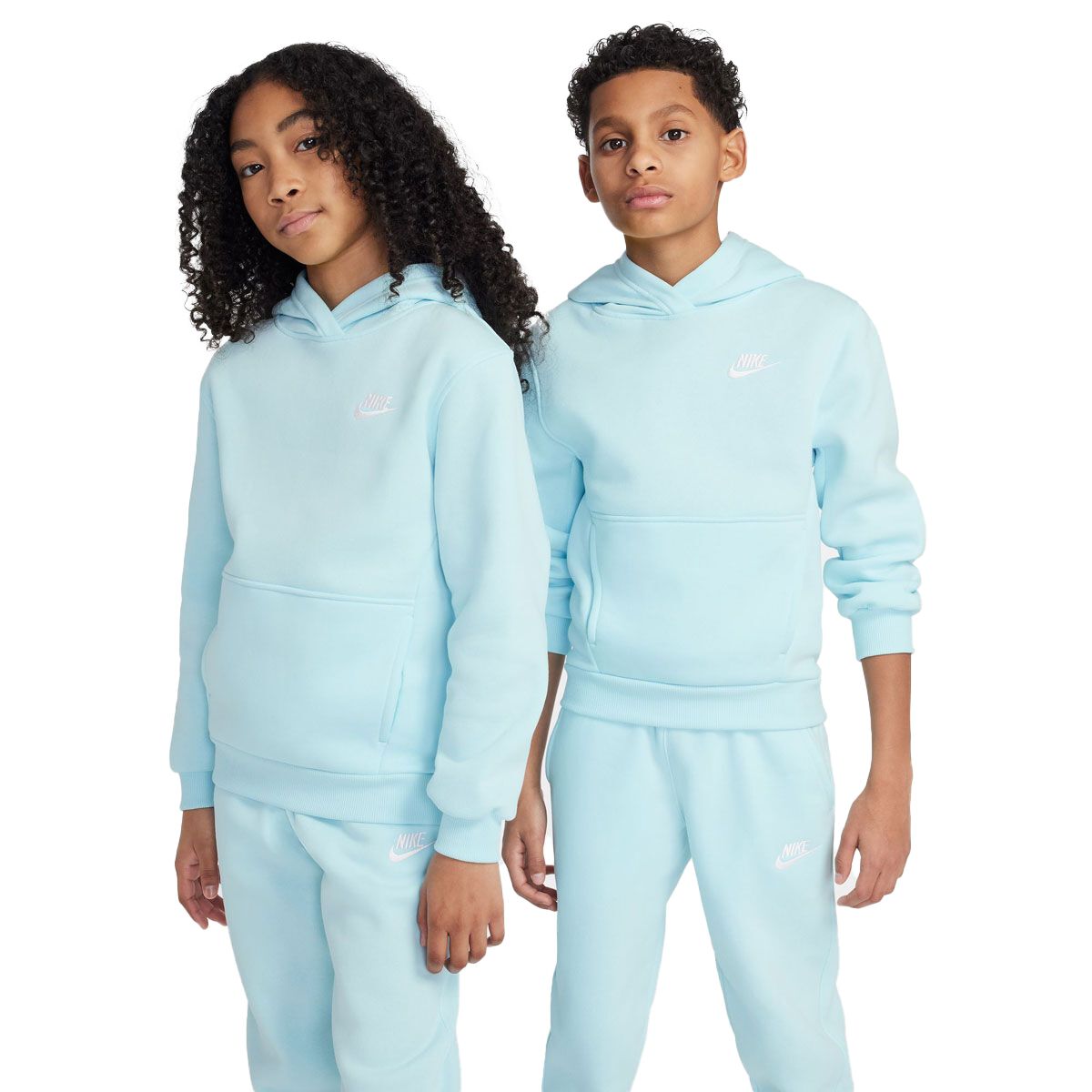 Nike Junior Sportswear Club Fleece Logo Pullover Hoodie Blue XS