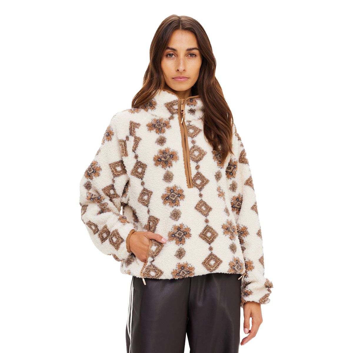 The Upside Womens Harlow Fleece Quarter Zip Pullover