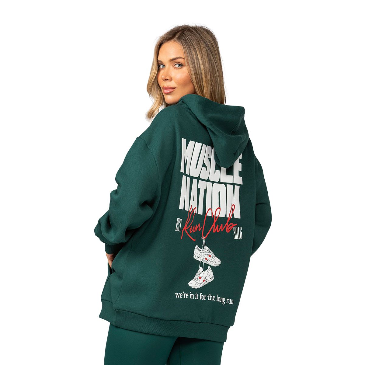 Muscle Nation Womens Sports Mode Oversized Pullover Hoodie