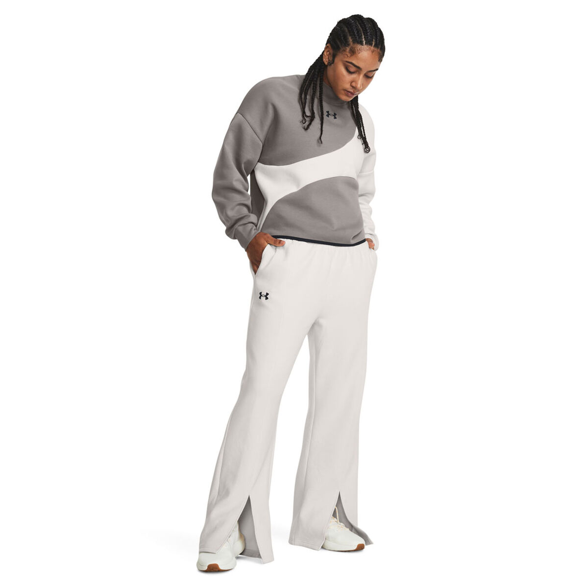 Under Armour Womens Unstoppable Fleece Crop Crew Sweatshirt