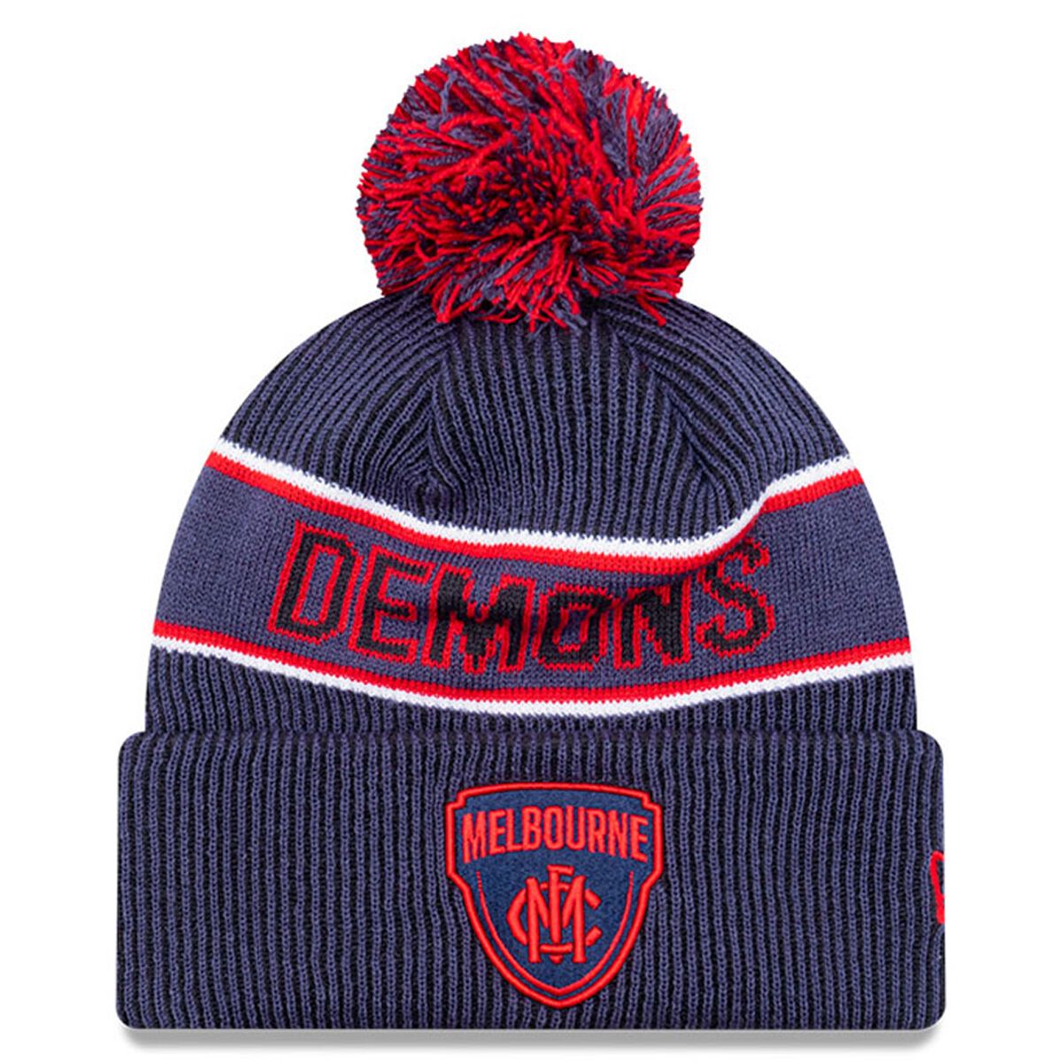 New Era Melbourne Demons Knitted Pom Beanie