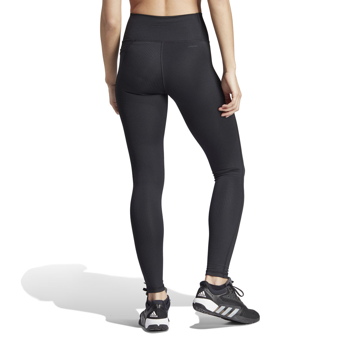 adidas Womens Optime Rib High Rise Full Length Tights