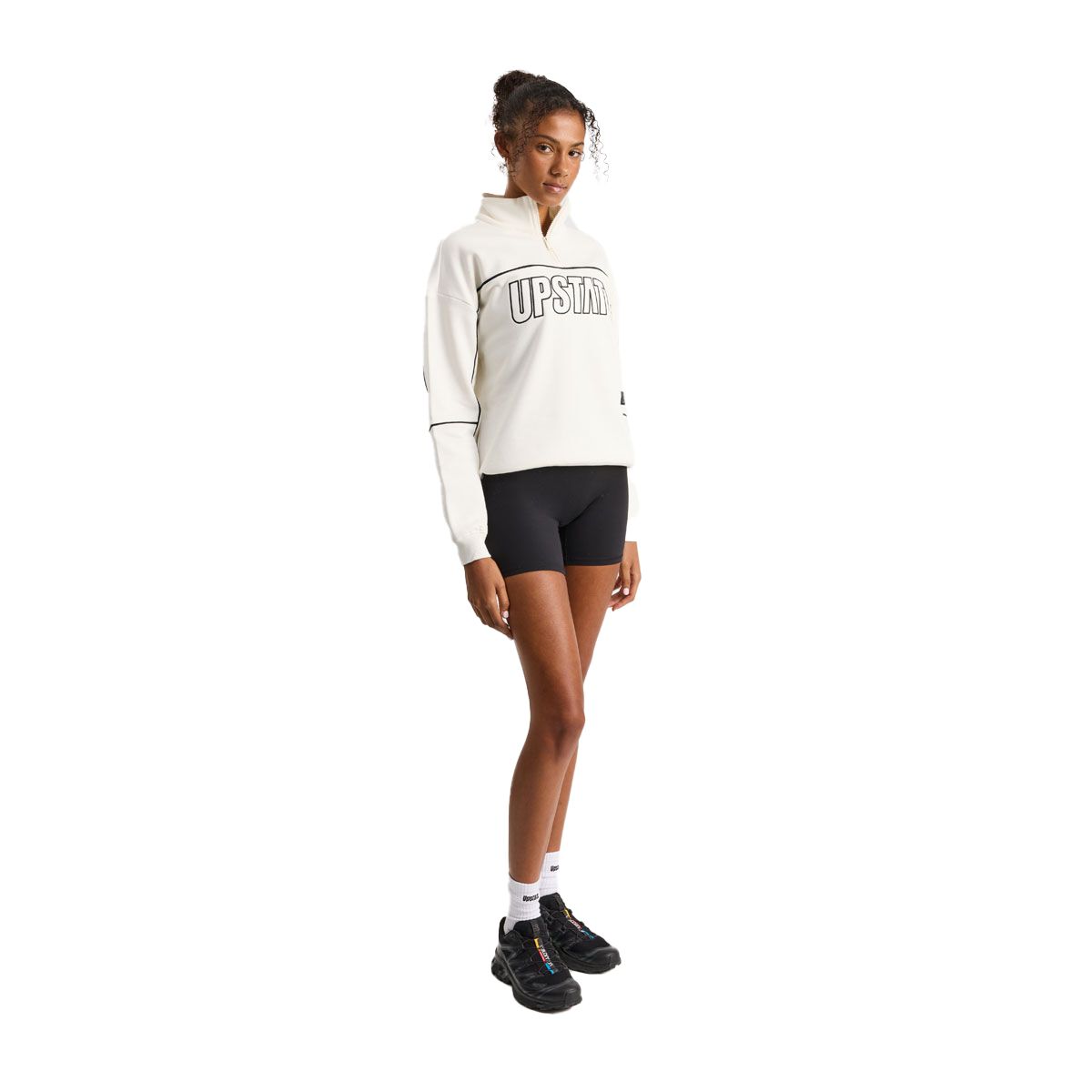 Upstate Womens Half Zip Panelled Crew Pullover