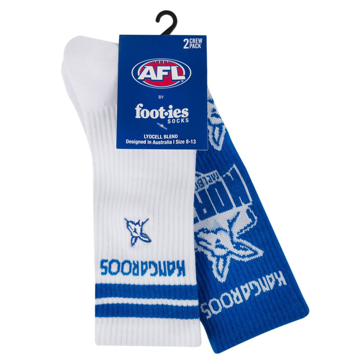 Footies North Melbourne Kangaroos 2025 Sneaker Socks 2 Pack