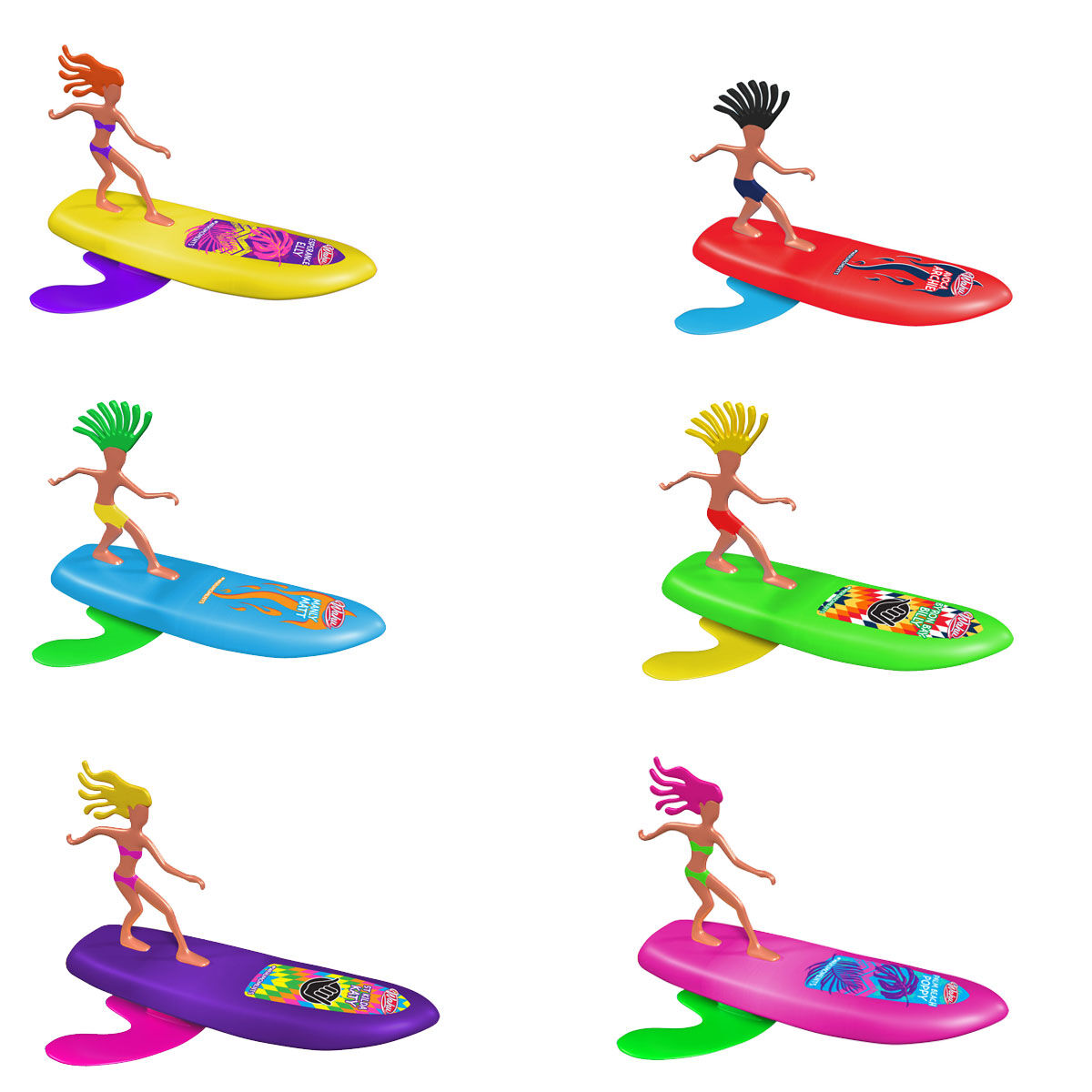 Wahu Surfer Dudes Toy Surfboard Assorted