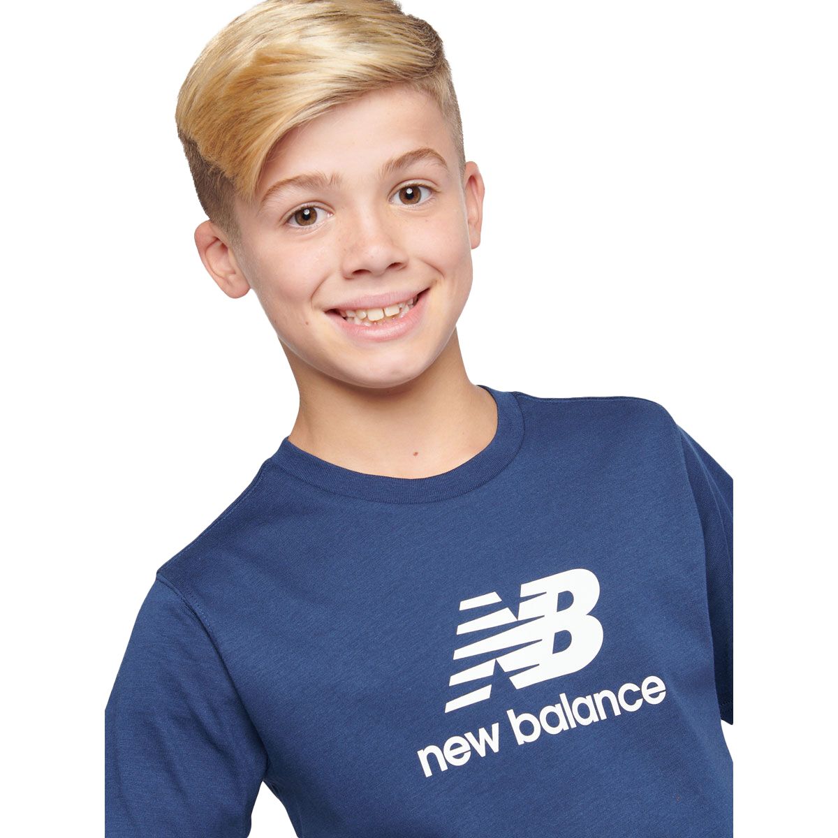 New Balance Junior Jersey Stacked Logo Tee