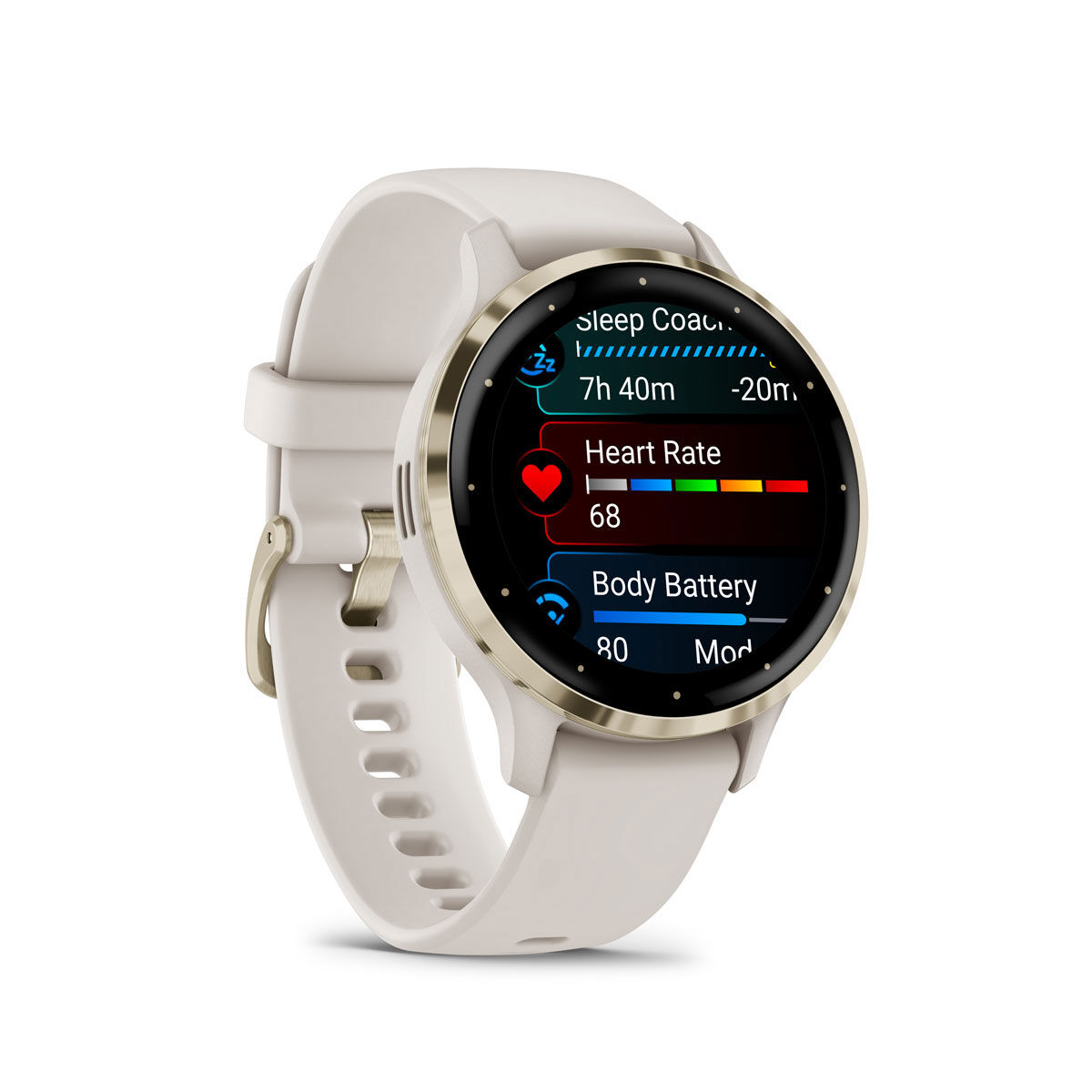 Garmin Venu 3S Watch - Ivory/Soft Gold