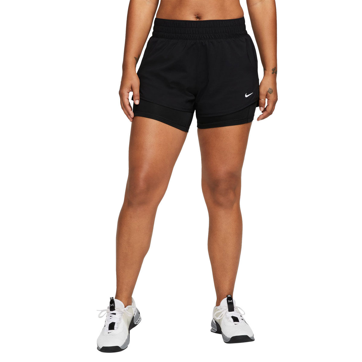Nike Womens One Dri-FIT Mid Rise 3 Inch 2in1 Shorts