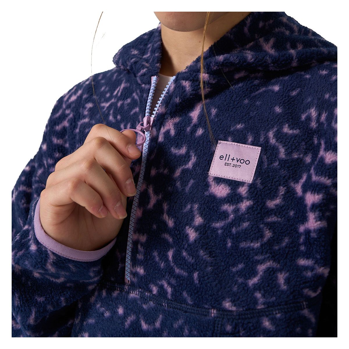 Ell/Voo Junior Bria Quarter Zip Pullover Hoodie