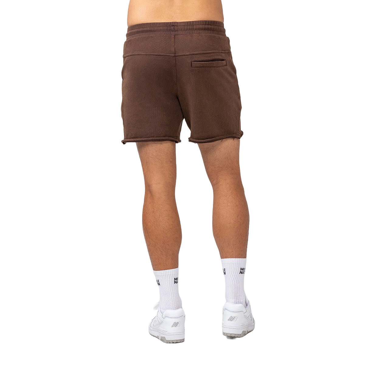 Muscle Nation Mens Raw Hem 5 inch Shorts