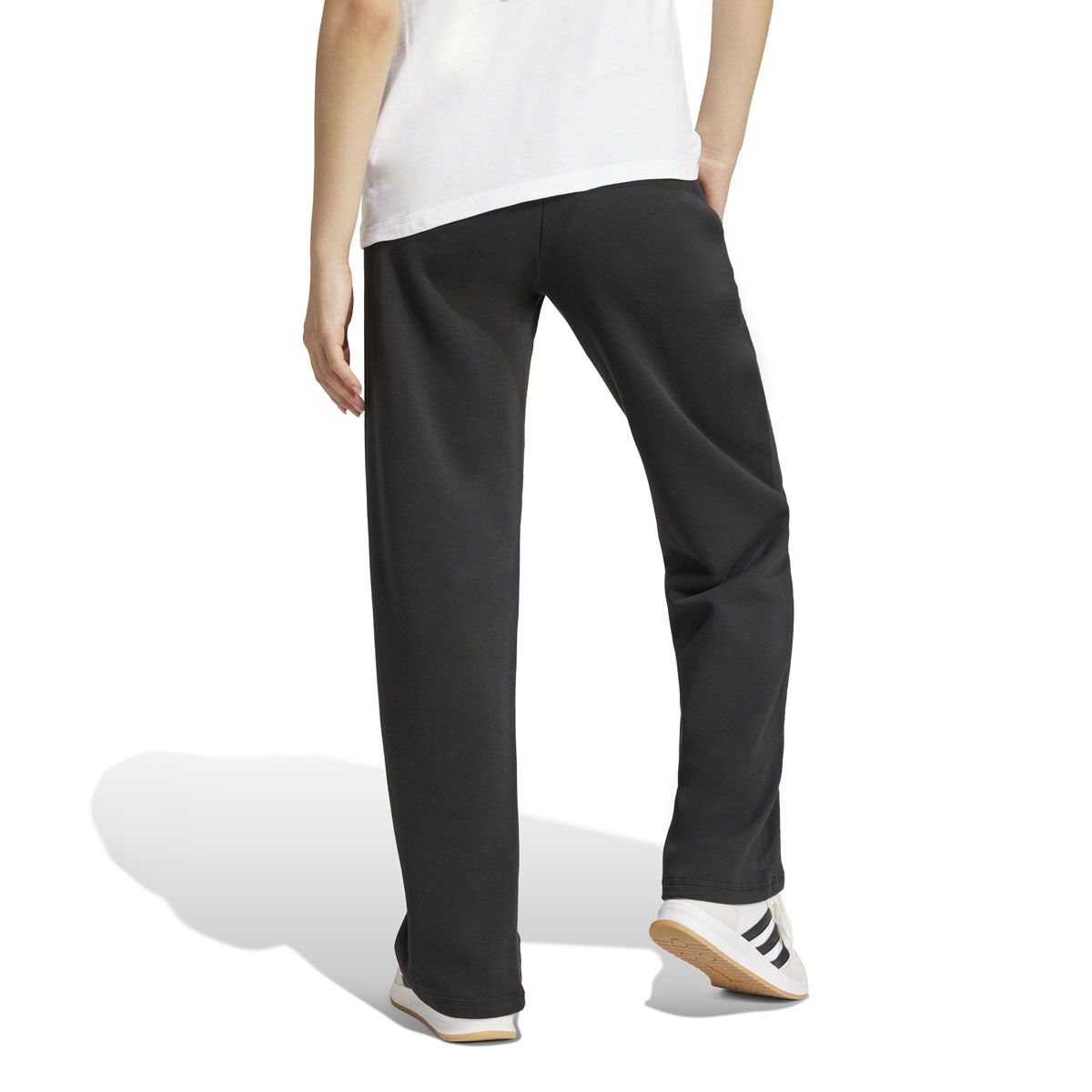 adidas Womens Feel Cozy Fleece Small Logo Open Hem Track Pants