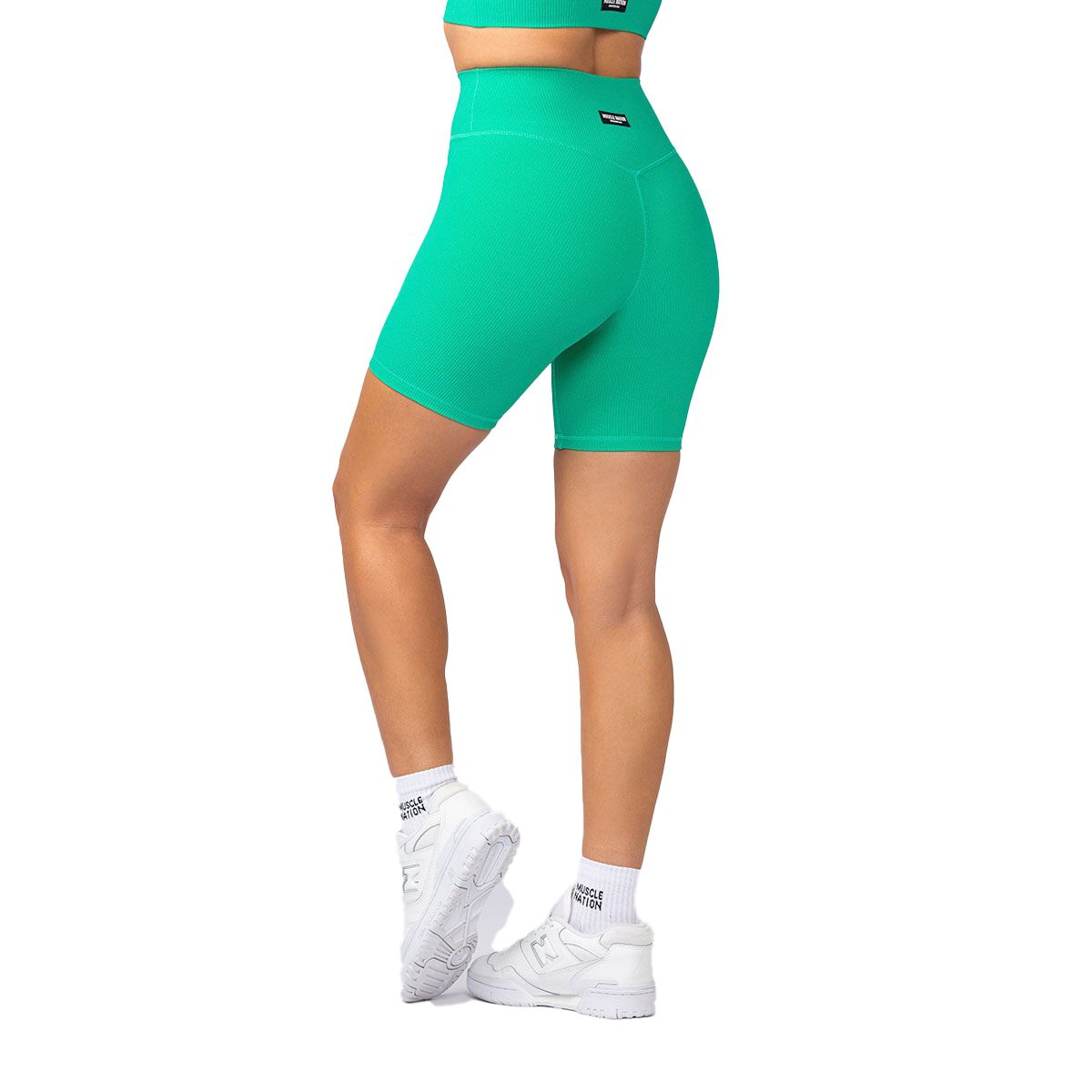 Muscle Nation Womens Zero Rise Rib Bike Shorts