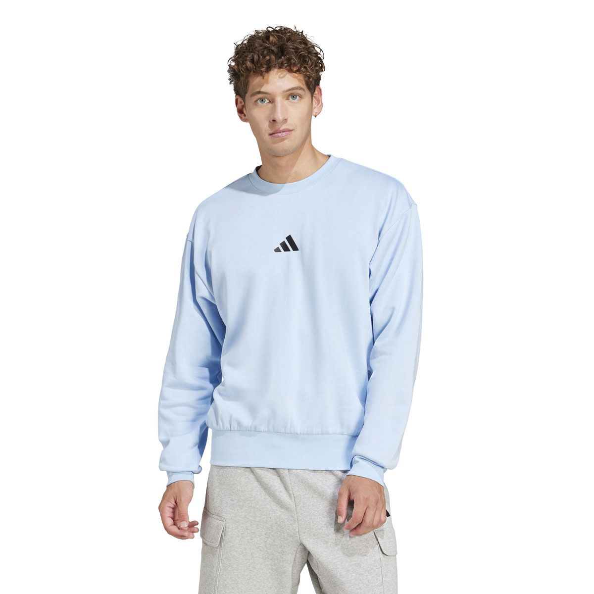 adidas Mens Essentials Feel Cozy Fleece Sweatshirt
