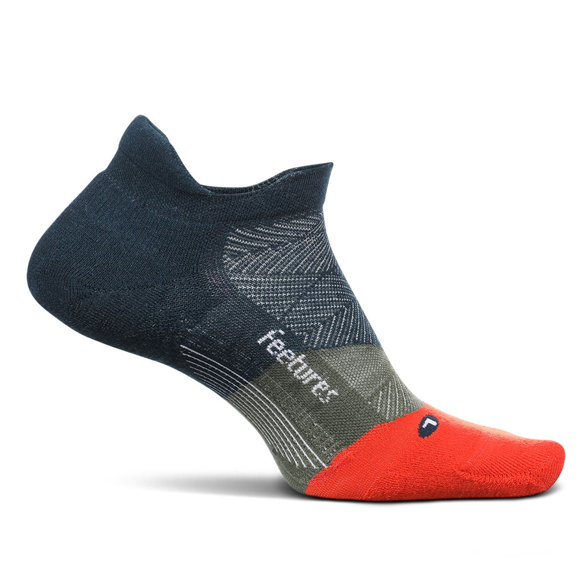 Feetures Elite Cushion No Show Tab Socks Navy XL
