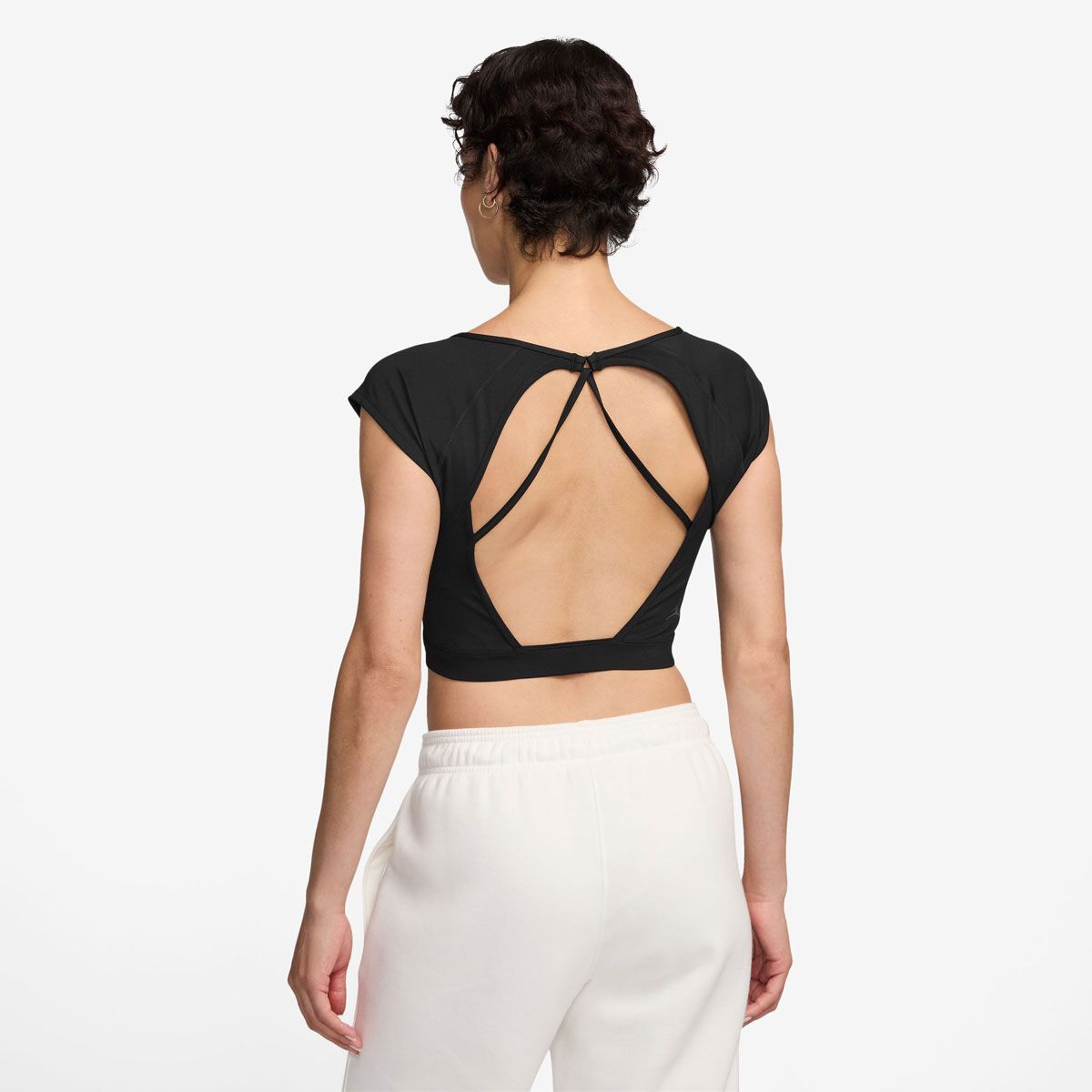 Jordan Womens Sport Cropped Short Sleeve Knit Top