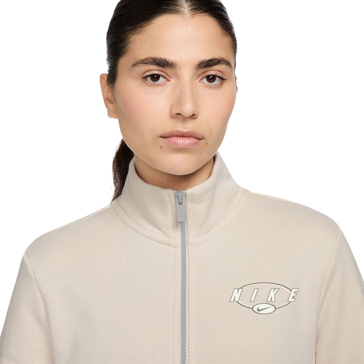 Nike Womens Sportswear Club Fleece Mock Neck Half Zip Graphic Sweatshirt
