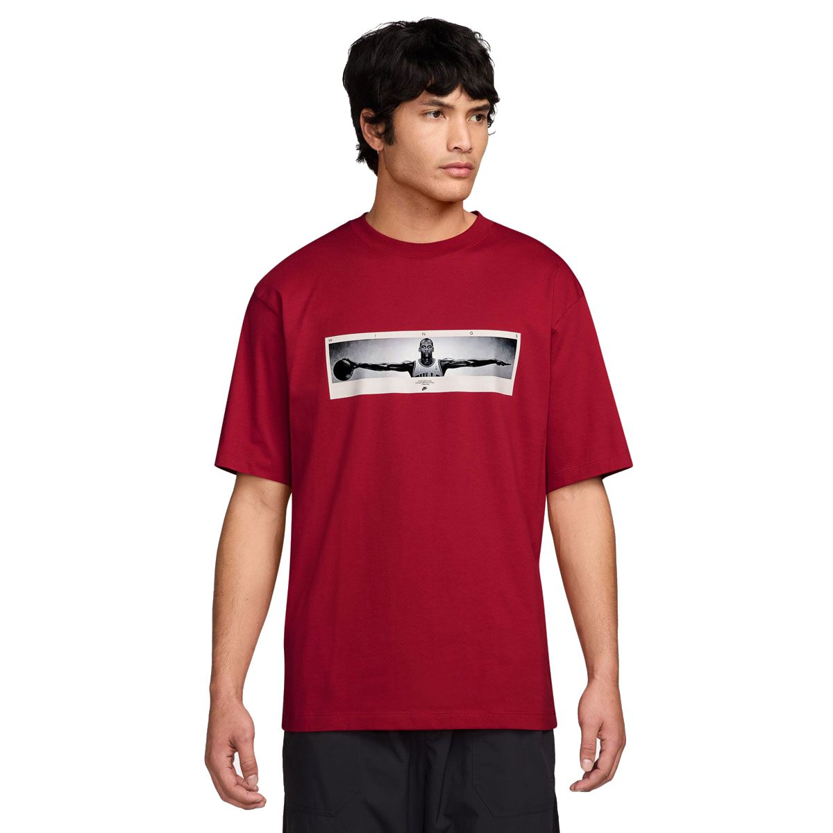 Jordan Mens Wings Photo Basketball Tee